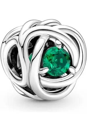 PANDORA Mai Geburtsstein Royalgrüner Ewigkeitskreis Charm aus Sterling-Silber mit Kristallen, 790065C08