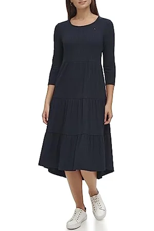 Tommy Hilfiger Damska sukienka midi w paski, , XL