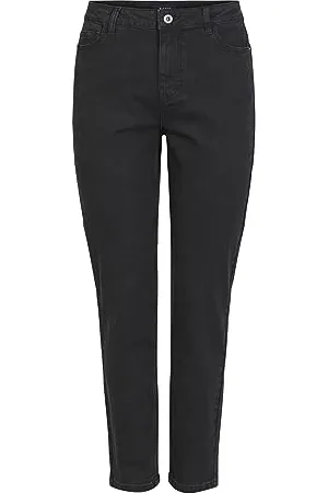 Pieces® Kesia High Waisted Ankle Length Mom Jeans, , XS