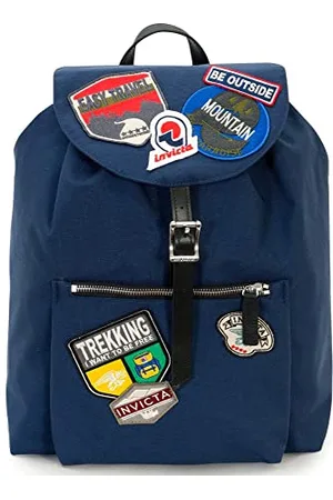 Invicta Zaino - ALPINO HERITAGE PATCH - Blu - Borsa Donna, Viaggio & Tempo Libero - Eco Material - 20 LT
