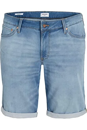 JACK & JONES PLUS Męskie szorty JJIRICK JJICON GE 625 I.K S PLS, niebieski denim, 44, , 44