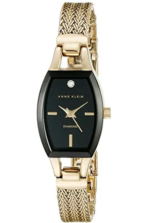 Anne Klein Damski zegarek z prawdziwą bransoletą z siatkową tarczą i diamentami
