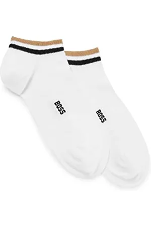 HUGO BOSS Męskie 2P AS Uni Stripe CC dwupak skarpet do kostek z podpisanymi paskami, , 39-42