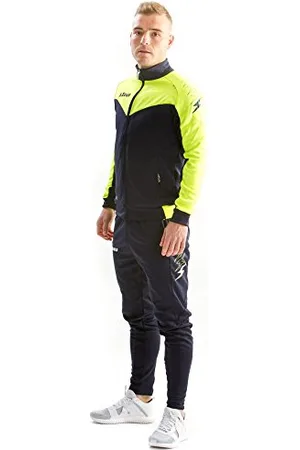 Zeus Tuta Ulysse Corsa Ginnastica Allenamento Palestra Relax Tempo Libero (BLU-GIALLO FLUO, L)
