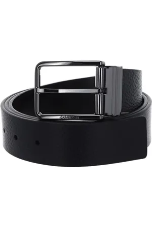 Calvin Klein Pasek męski skórzany, Czarny (Ck Black Pebble/Dk Brown Pebble), 100