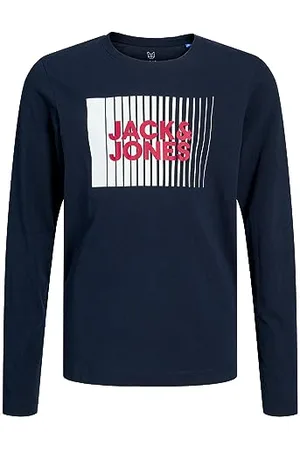 JACK & JONES Junior Chłopcy JJECORP Logo Tee Play LS O-Neck NOOS JNR T-Shirt, Navy Blazer, 128, , 128