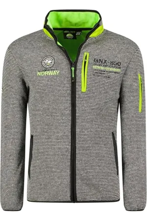 Geographical Norway Ucleair męski cienki polar ciepły zamek błyskawiczny - kurtka jesienno-zimowa ciepła męska - długi rękaw sweterek miękki futrzany komfort na zewnątrz (szary_jasny S), , S