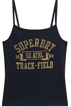 Superdry Athletic Coll Graphic Rib Cami W6011883A Eclipse Navy Wielkosc 14/16, Damskie - Odzież wierzchnia, 40-42
