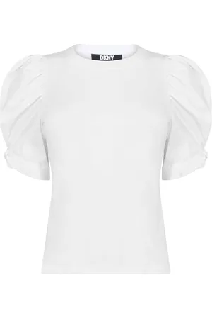 DKNY Damski top z krótkim rękawem w stylu Media Blouse, , S