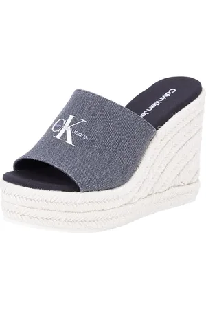 Calvin Klein Jeans Damskie espadryle na koturnie wsuwane płótno, , 39.5 EU