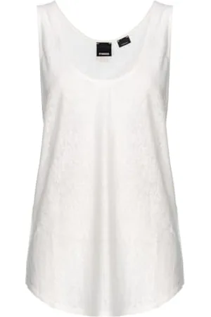 Pinko Samochody Płomień Bezlusterkowiec Jersey z haftem Piercing, , XL