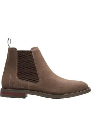 Clarks Premium Męskie buty Jaxen Easy Chelsea, zamsz kamienny, 39 EU, , 38.5 EU