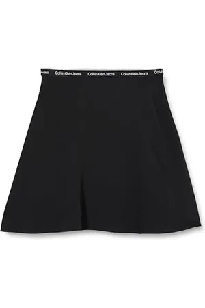 Calvin Klein Jeans Spódnice damskie z elastycznym dopasowaniem i rozkloszowanym logo, , 3XL (Duże Rozmiary)