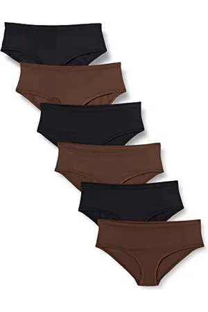 Amazon Damska bielizna hipsterska (dostępna w dużych rozmiarach), 6 sztuk, czarna/Rich Hazel, XL