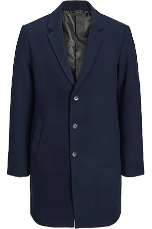 JACK & JONES Bestseller A/S Męski płaszcz wełniany JJEMORRISON Wool Coat SN, Navy Blazer, M