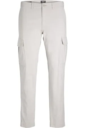 JACK & JONES Męskie spodnie cargo Jpstace Jjayden Linen Cargo Bex, , 31 W/32 L, , 31W / 32L