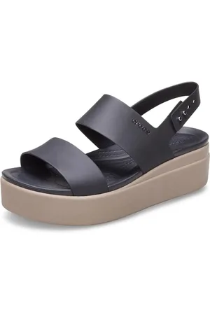 Crocs Brooklyn Low Wedge W sandały outdoorowe Uniseks - dzieci, Black Mushroom, 34/35 EU