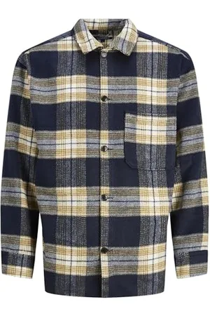 JACK & JONES Bestseller A/S Męska koszulka polo Jorzac Check Overshirt Ls Noos, , XL