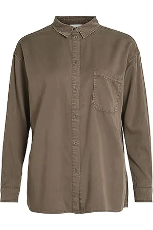 VILA Damska bluzka jeansowa Vibista L/S Oversize Shirt/Su-Noos, , 36