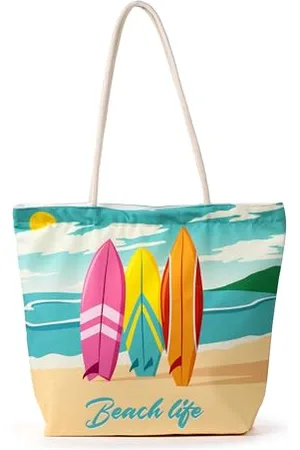 Puckator Torba plażowa z bawełnianego płótna - deski surfingowe - plaża - torba plażowa, , Boho