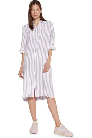 Street one Damska koszulka Yarn Dyed Linen Shirt L Dress, , 40