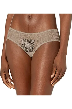 DKNY Damskie nowoczesne koronkowe majtki hipsterskie z koronką, Szampański, M
