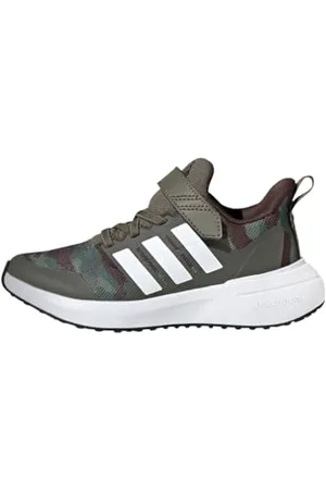adidas Uniseks - dzieci FortaRun 2.0 Cloudfoam Elastic Lace Top Strap Shoes, Olive Strata/Cloud White/Dark Brown, 38 EU
