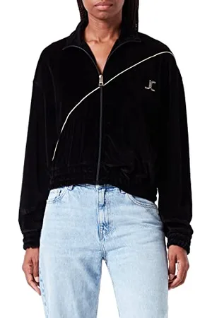 Roberto Cavalli Damska bluza z zamkiem błyskawicznym, 900 czarna, XL
