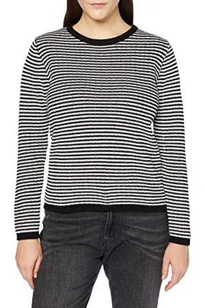 Blue Seven Sweter damski w paski, okrągły dekolt, , 38 PL