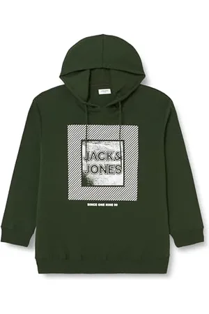 JACK & JONES Bestseller A/S Męska bluza z kapturem Jjstein Sweat Hood Pls, , 6XL duże rozmiary