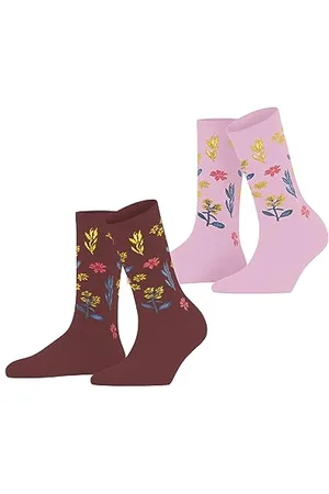 ESPRIT Kobiety Winter Flower 2-Pack W SO Organiczna Bawełna z wzorem 2 Pak, Wielokolorowy (Sortiment 0020), 35-38