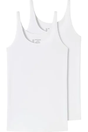 Schiesser Damen 2 PACK Trägertop Unterhemd Bio Baumwolle - 95/5 Organic
