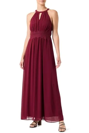 VILA Damska sukienka wieczorowa Vimilina z kołnierzem Maxi Dress-Noos, , 40