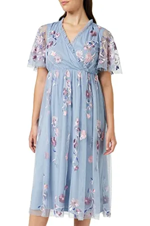 Frock and Frill Damska sukienka haftowana w kwiaty na specjalne okazje, , 38