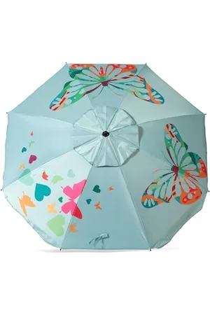 Atosa Parasol plażowy ø 180 do 220 cm z aluminiowym leżakiem, motyle z UPF 50+ w różnych kolorach, , 180 CM, Bohema
