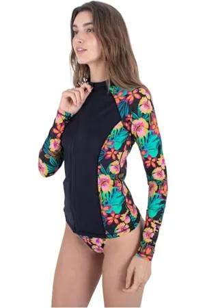 Hurley Fiji Fantasy-Rashguard z przodu Zipper Koszula ochronna Wysypka, , S dla kobiet, , S