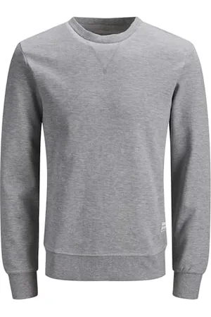 JACK & JONES JACK&JONES PLUS Męska bluza JJEBASIC z okrągłym dekoltem NOOS PS, jasnoszara melanż, 2XL