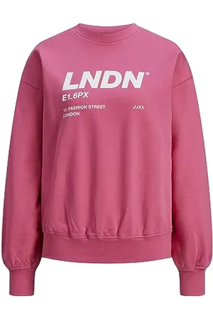 JACK & JONES Damska bluza Jjxx Jxbeatrice Ls Loose Vint Sweat Noos, /Print:bright White Lndn Print, S
