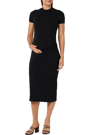 Mama;licious Damska sukienka Mleva S/S JRS Midi High Neck Dress Noos, , XS