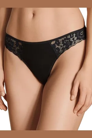 Calida Damskie majtki Natural Comfort Lace Slip, czarne, normalne