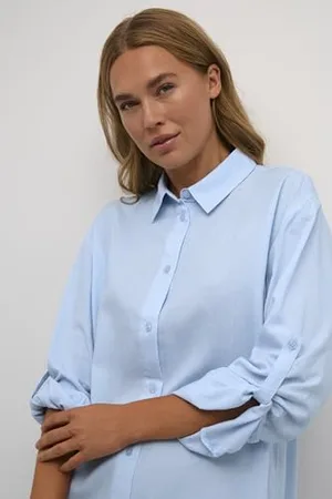 Kaffe Koszula damska Sukienka Mid-Thigh Długość Button Up Długie rękawy Relaks Fit Kobiety, , 42