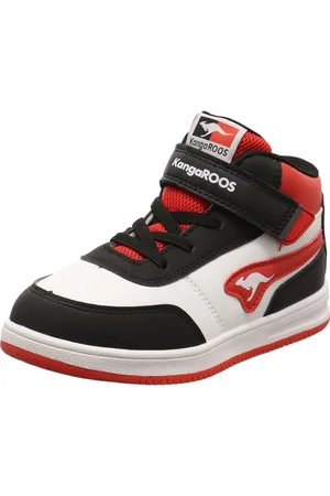 KangaROOS Dziecięcy K-cpi Tive Mid Ev Basket, Jet Black Ognisty Czerwony, 21 EU