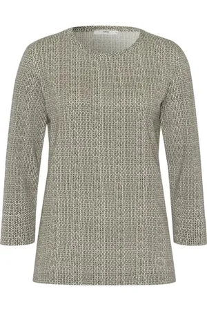 Brax Damska koszulka w stylu Carina Cotton Modal Minimal Print Shirt, , 38