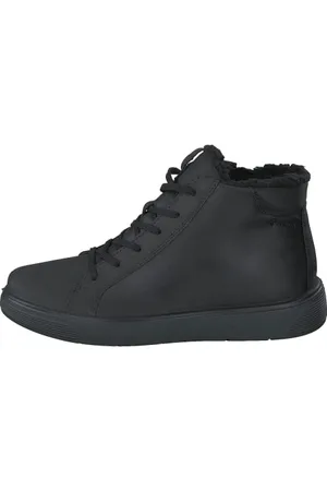 Ecco Jungen Street Tray Ankle Boot, Black/Black, 30 EU