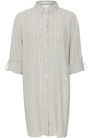 Kaffe Koszula damska Sukienka Mid-Thigh Długość Button Up Długie rękawy Relaks Fit Kobiety, , 36
