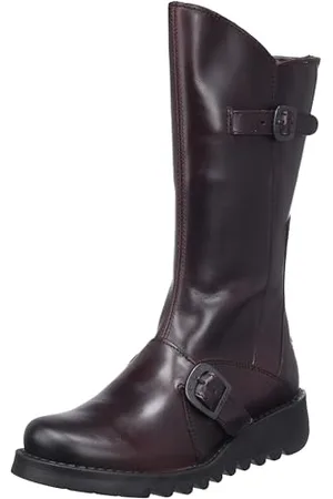 Fly London Damskie buty do kolan Mes 2, Czarna podeszwa wina, 38 EU