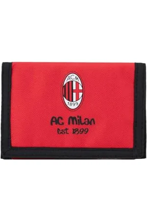 AC Milan Trade con gmbh, Portfel z zapięciem na rzepy, nylon, oficjalny produkt unisex dla dzieci i nastolatków, , wyjątkowy, , Taglia Unica