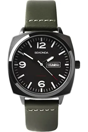 Sekonda Airborne męski zegarek kwarcowy 40 mm z wyświetlaczem analogowym, , 1990-AMZUK