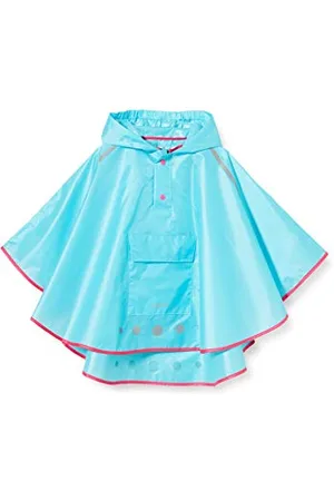 Playshoes Unisex dziecięce ponczo przeciwdeszczowe, składane, kurtka przeciwdeszczowa, odzież przeciwdeszczowa, turkusowy, M