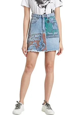 Desigual Vintage Mickey Mouse Comic Rigid Mini Spódnica RRP£84 Styl 21WWFD07, , 62